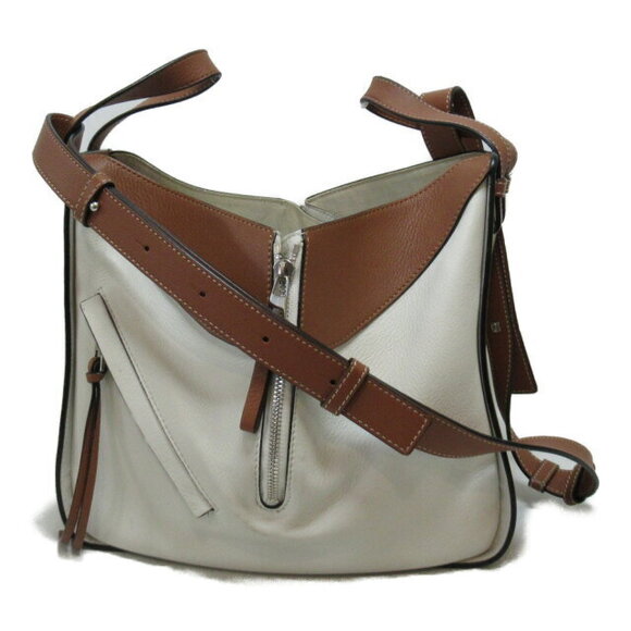 LOEWE Hammock Shoulder Bag Brown White Leather - Picture 3 of 10